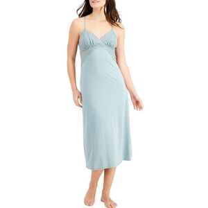 INC Women Lace Long Chemise Nightgown in Blue Amazonite Color in the Size Large